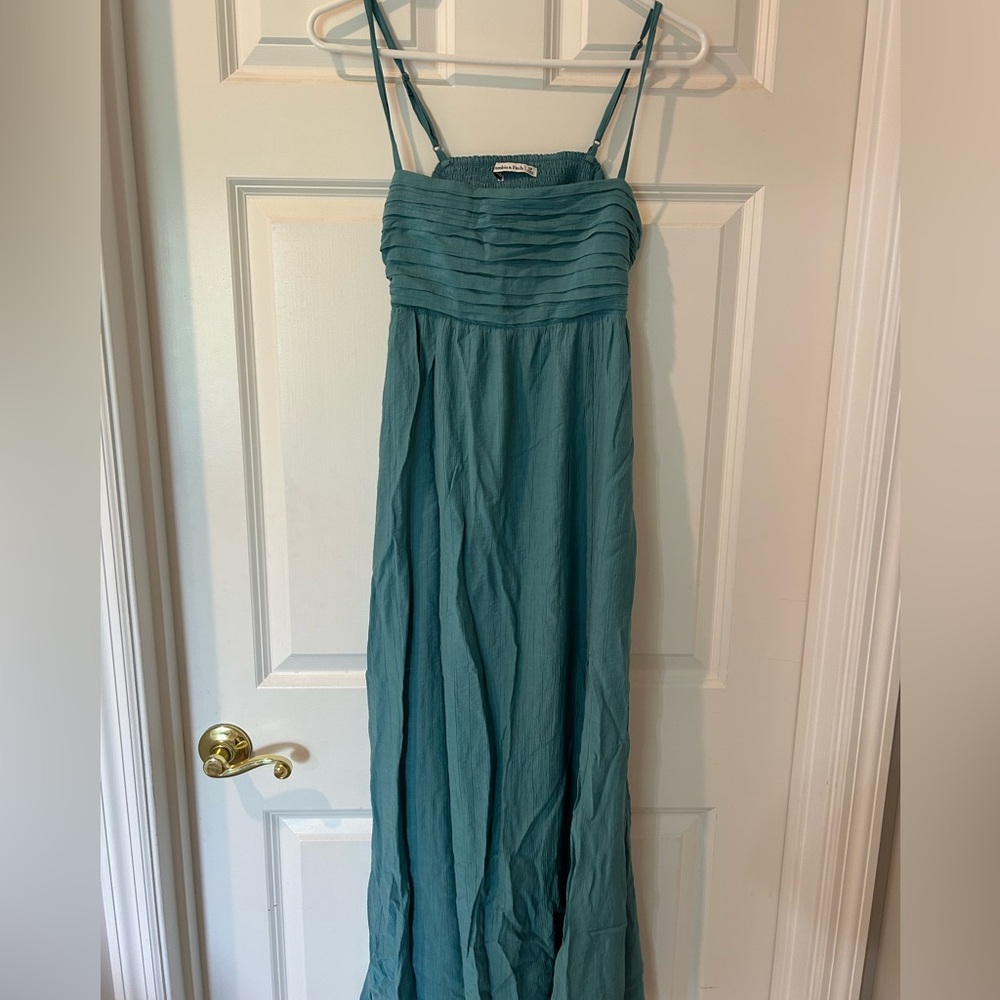 Abercrombie & Fitch Teal Strap Maxi Dress